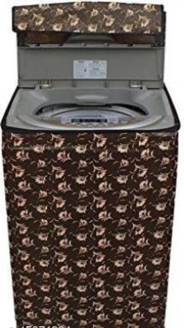 DREAM CURE Portable Washing Machine Brown Color Printed   PVC Cover,Top Load Waher Dryer Cover Water Proof ,  Full Automatic /Wheel Washing Machine Cover For 6 Kg Cover -  6 Kg,  PVC,  Cover,  Pack of 1